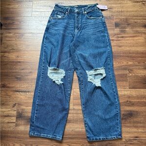 Wild Fable Women’s Baggy Super High Rise Distressed Ripped Jeans Size 8 NWT